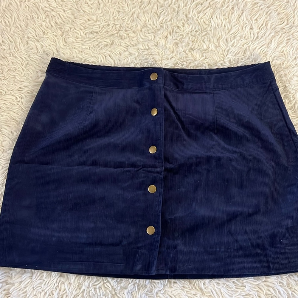 Corduroy navy skirt